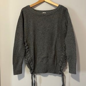 Garage Grey soft sweater with side ties, Women’s size XS, loose fit